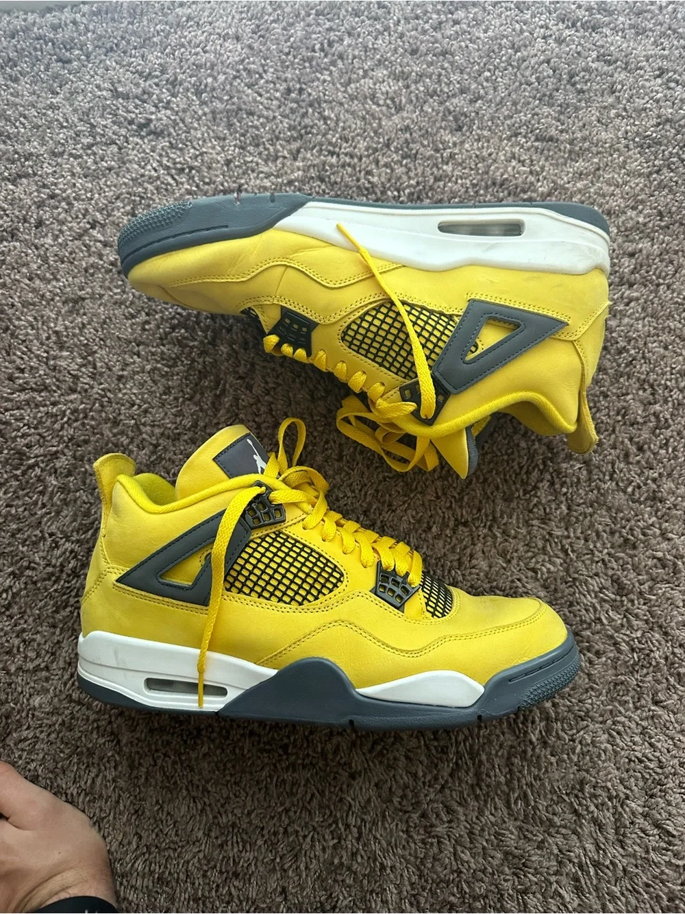 Jordan Yellow and Gray Retro High-Top Sneakers